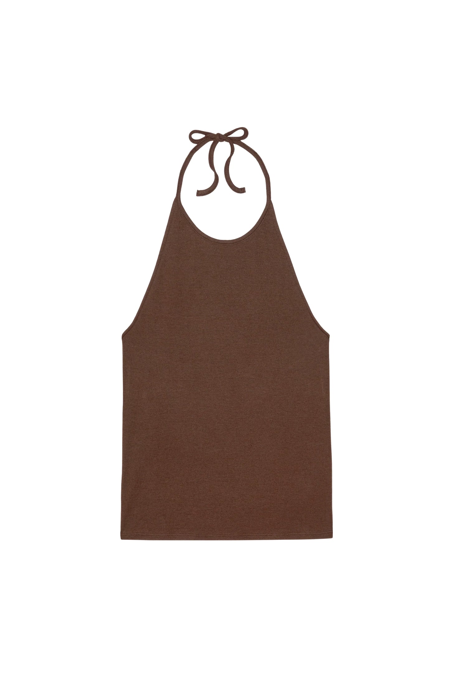 Baby Rib Halter Top - Walnut