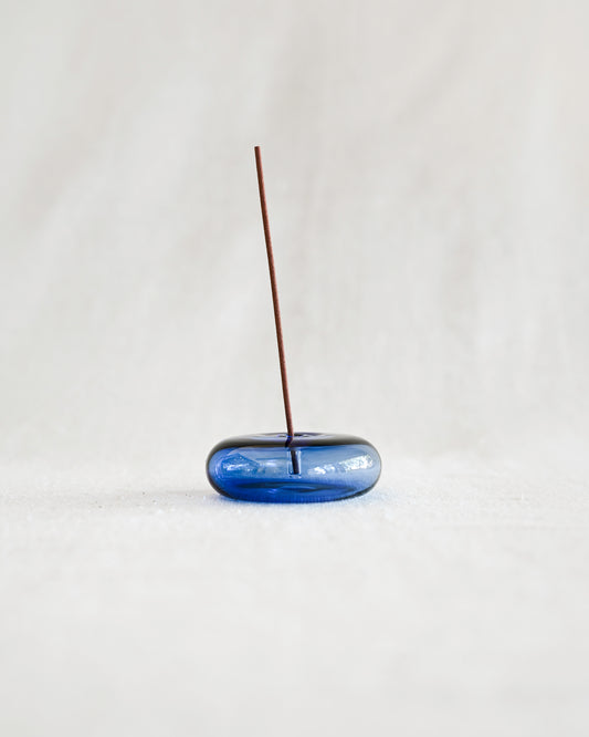 Bubble Glass Incense Holder - Blue