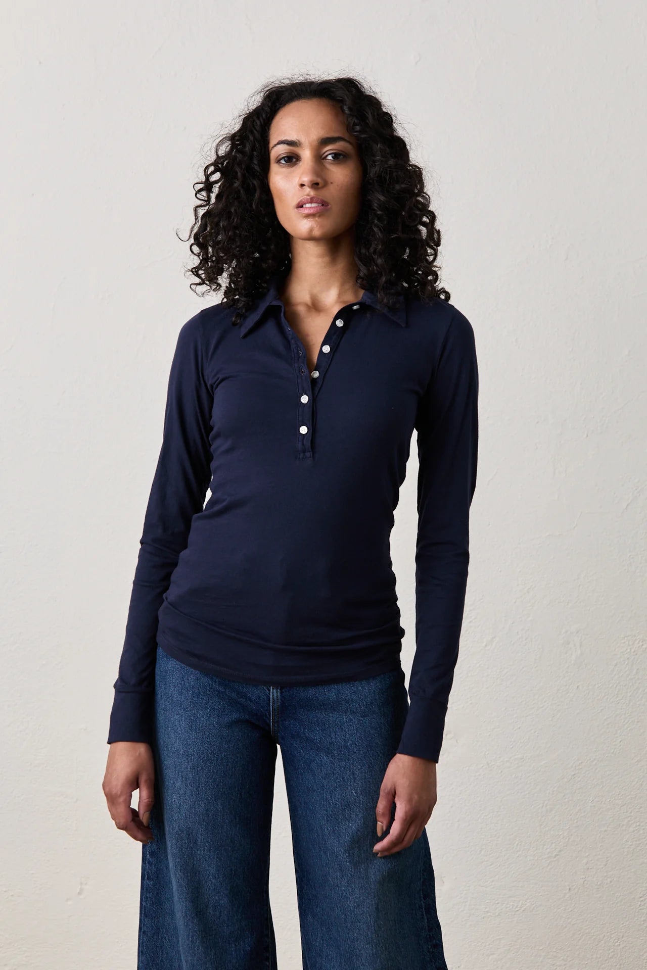 Fitted long sleeve polo shirts best sale