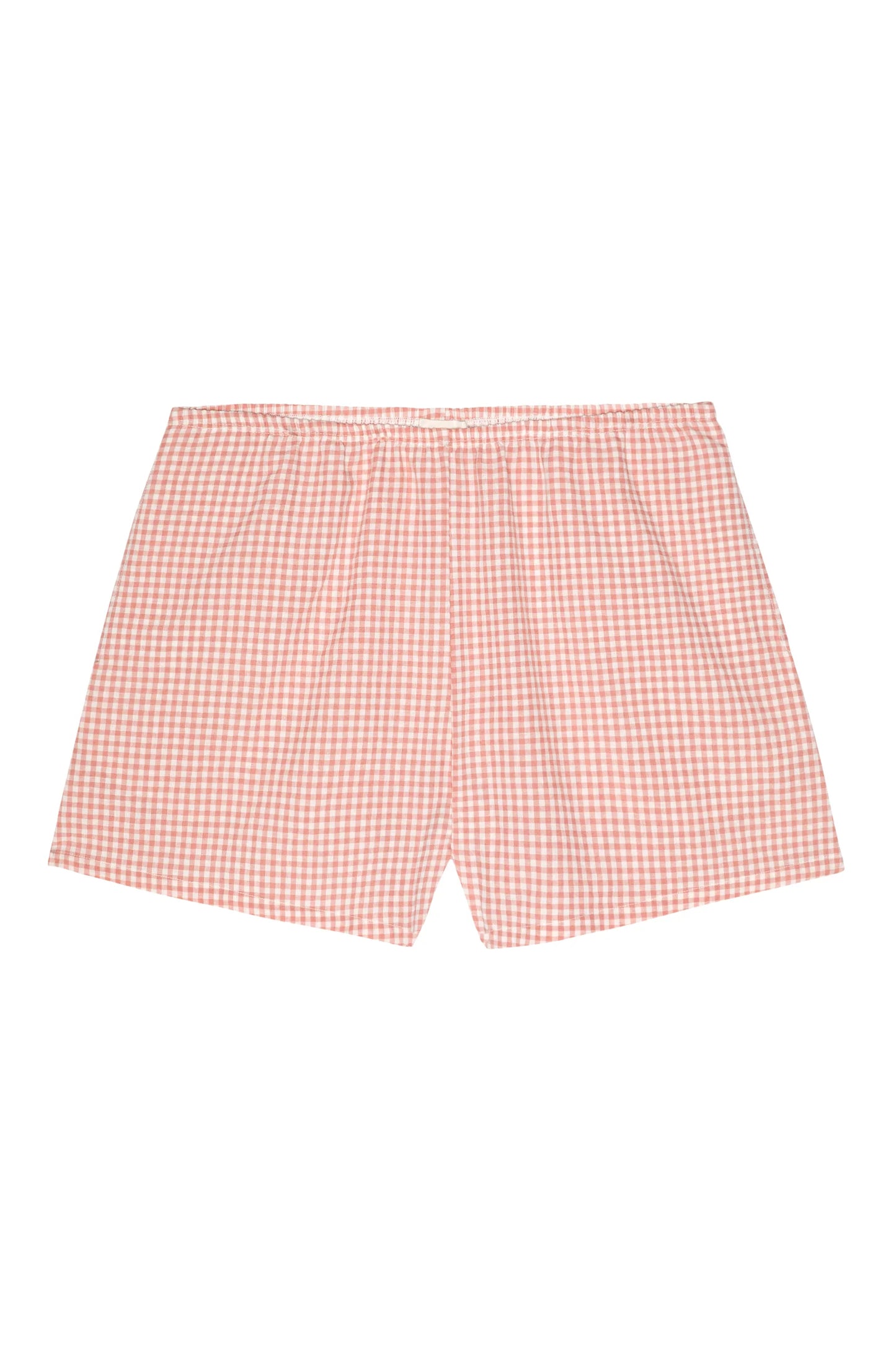 Cotton Gingham Tap Short - Rhubarb