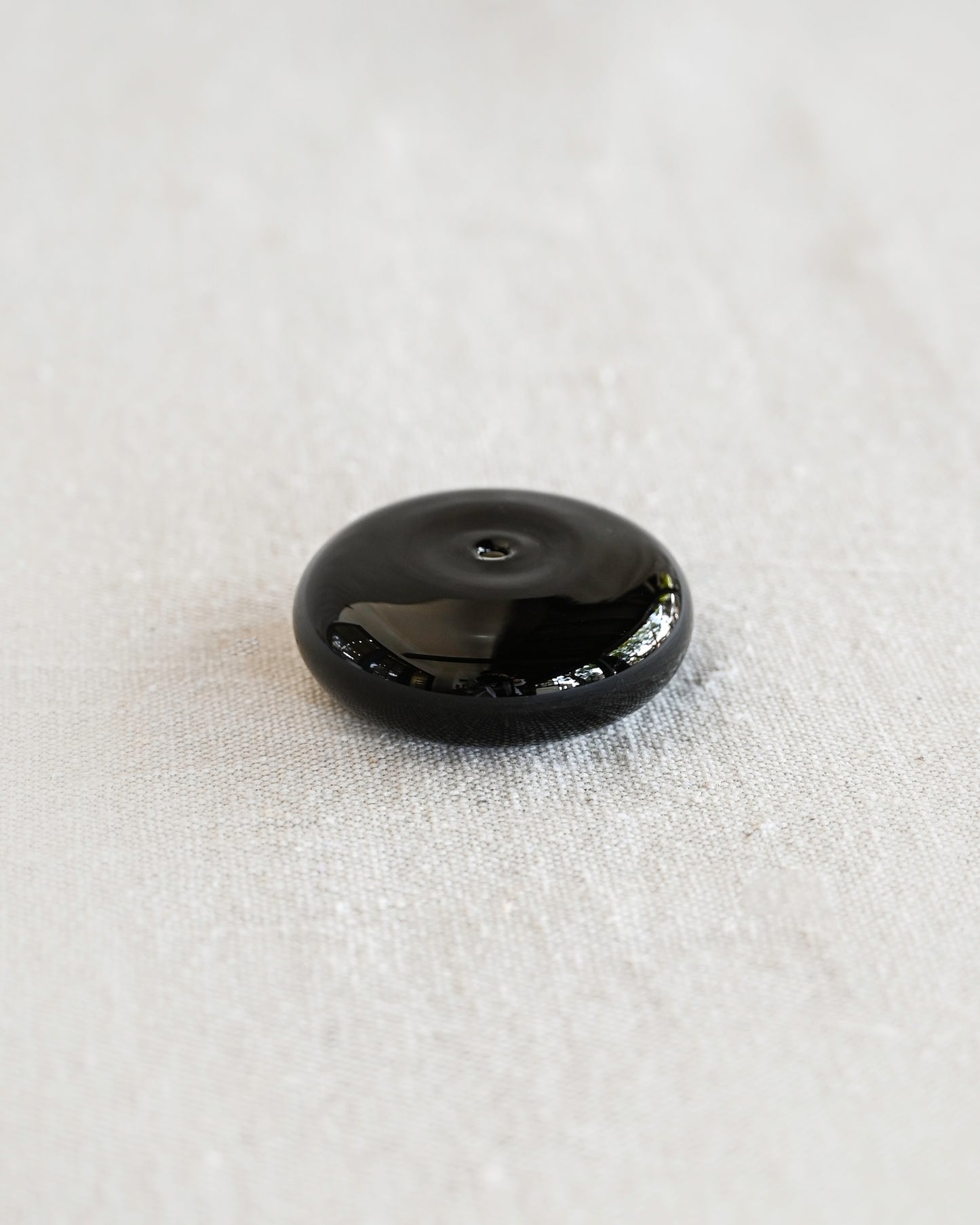 Bubble Glass Incense Holder - Black