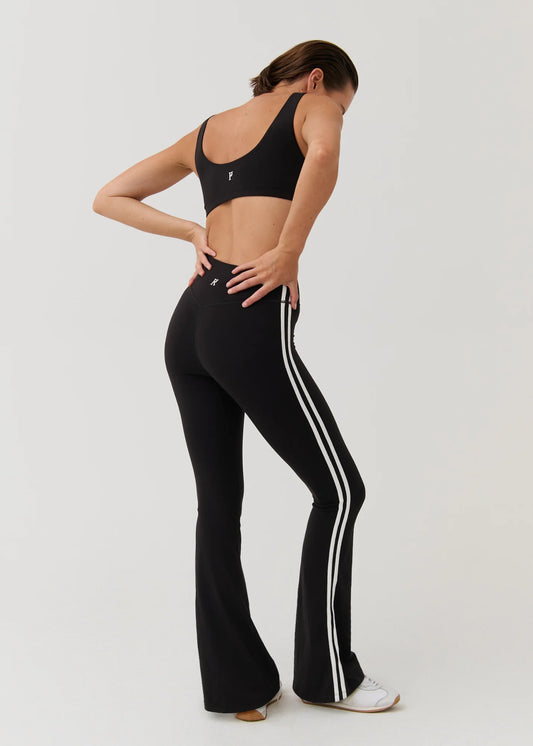 Vibration Flare Legging - Black / White Stripe
