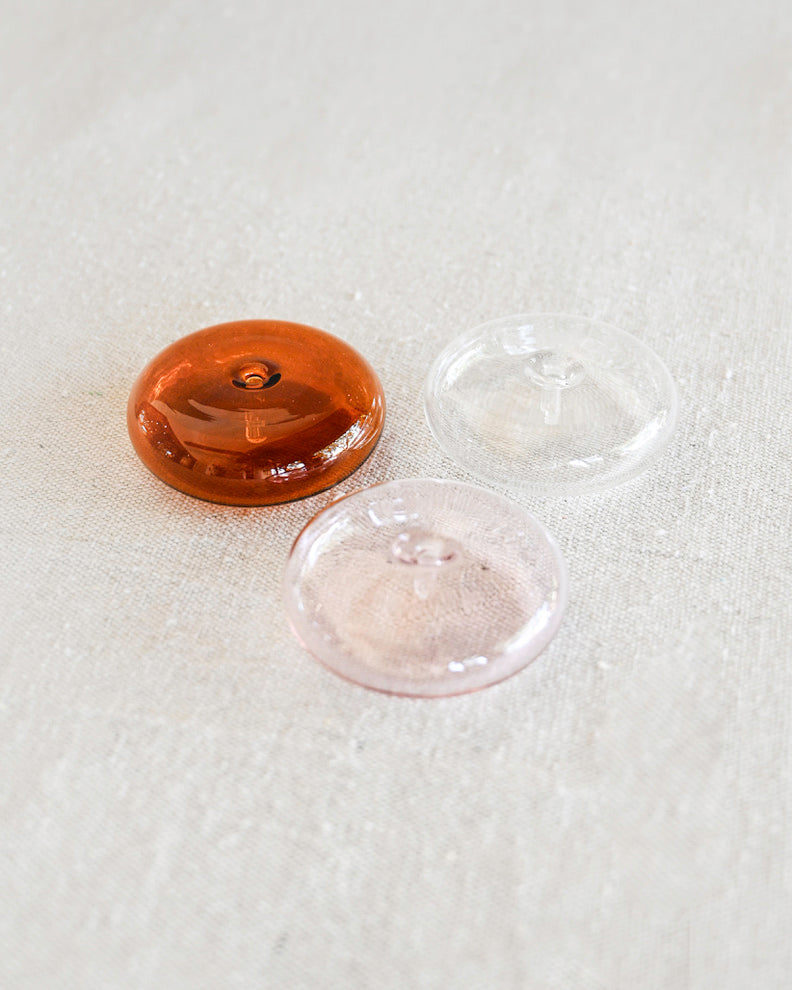 Bubble Glass Incense Holder - Amber