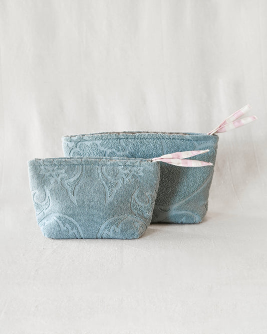 Toweling Clutch Blue - Small