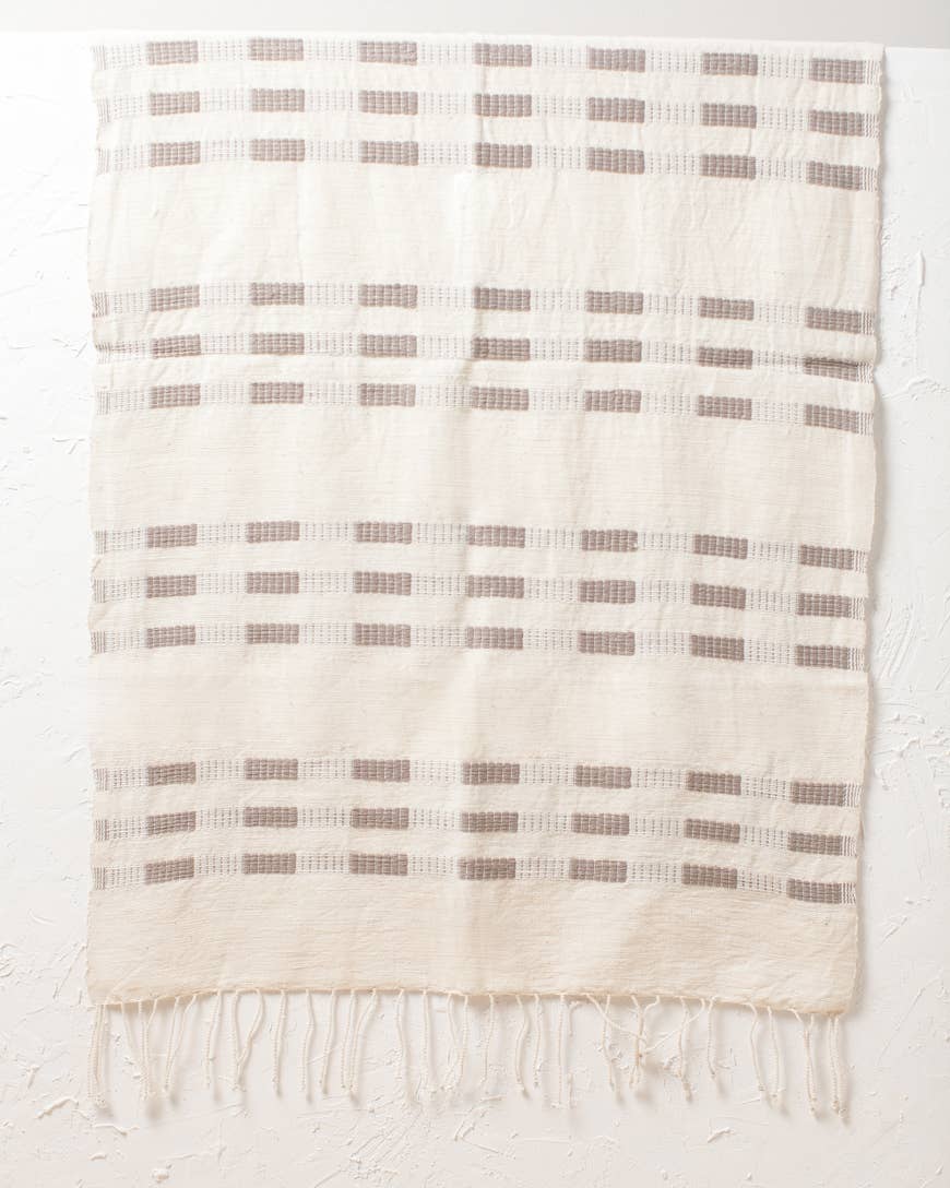 Block Cotton Hand Towel - Stone