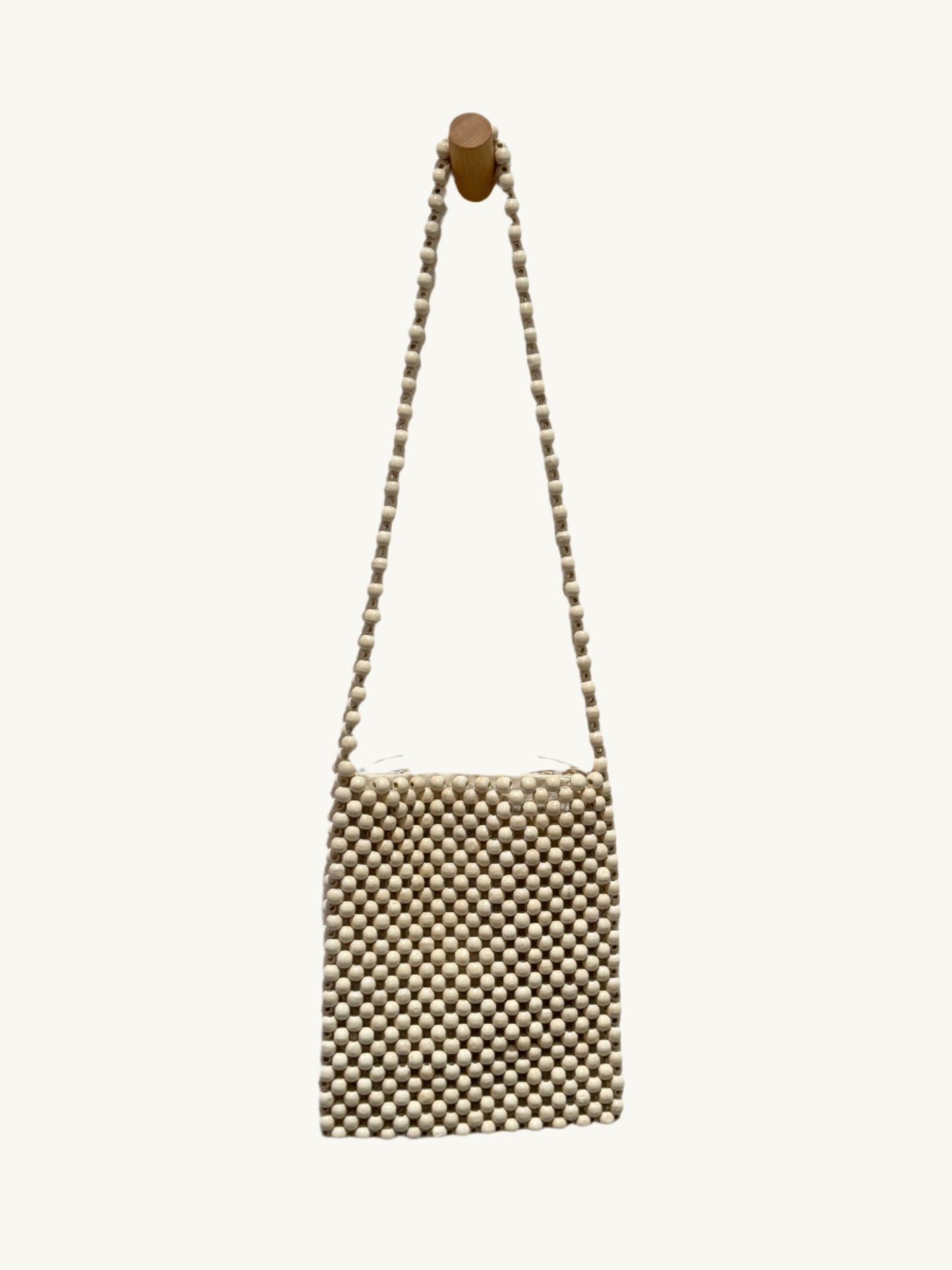 Beaded Crossbody Bag - Bone