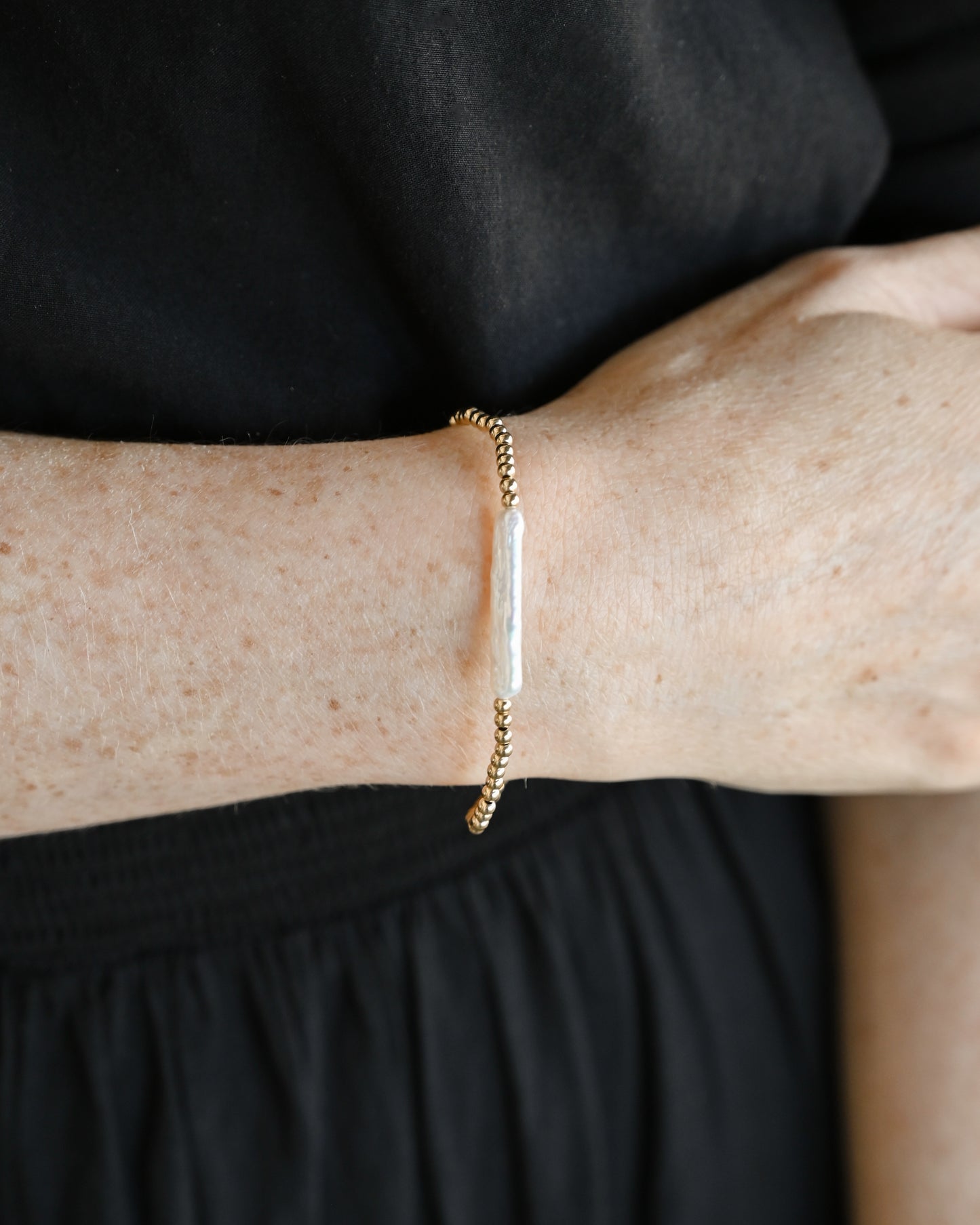 Romy Beaded Bracelet - Bar Pearl
