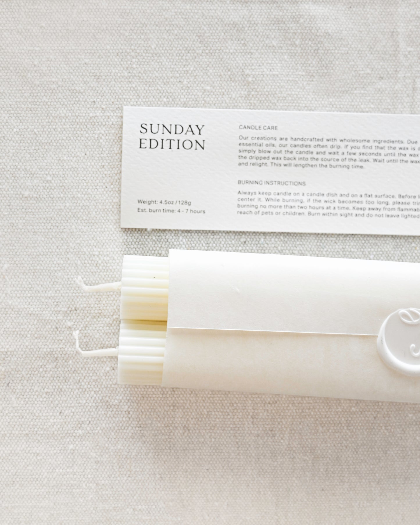 Cream Roman Taper Candle - Set of Two