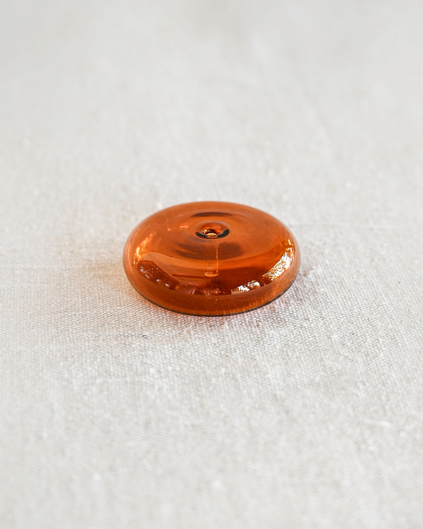 Bubble Glass Incense Holder - Amber