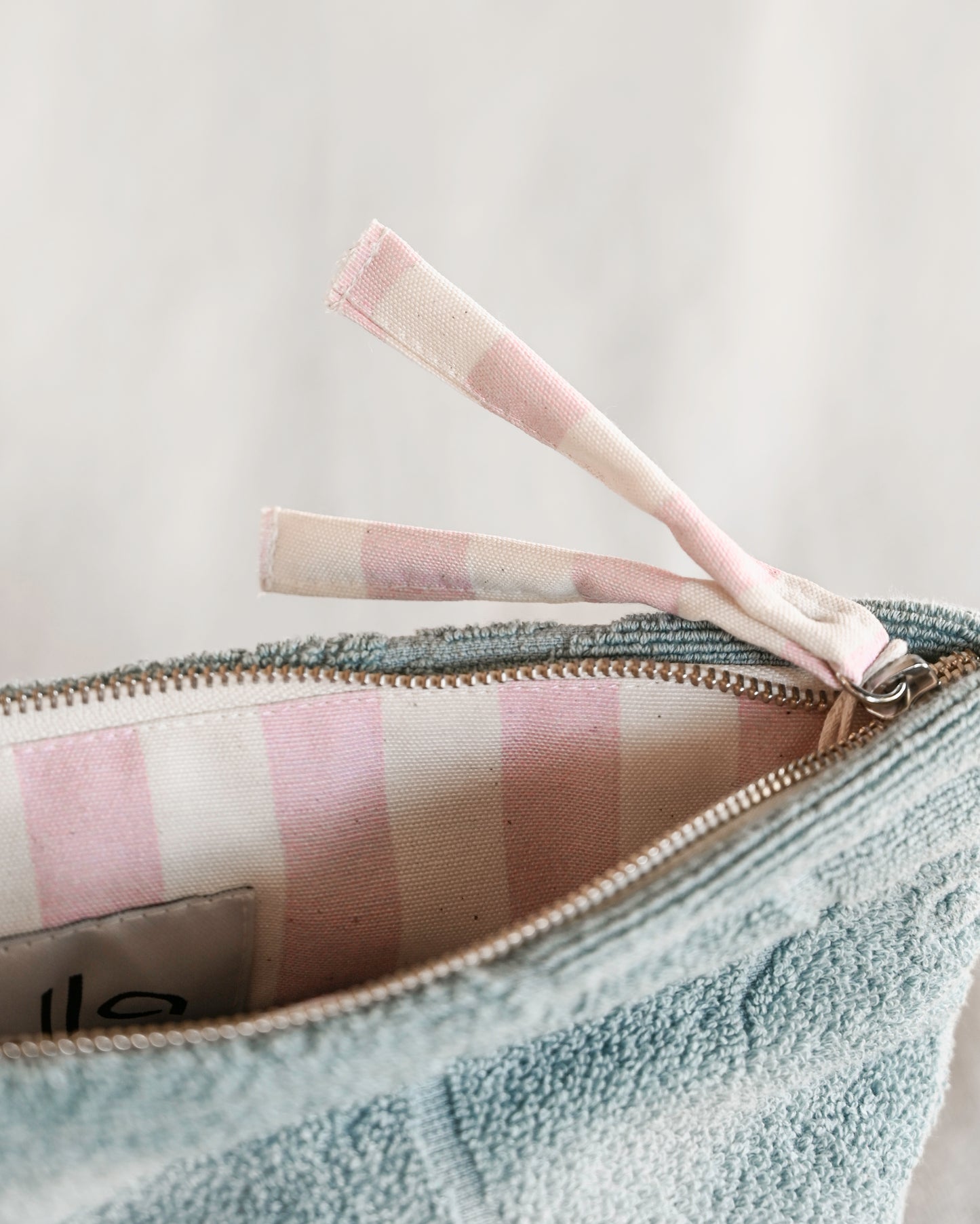 Toweling Clutch Blue - Large