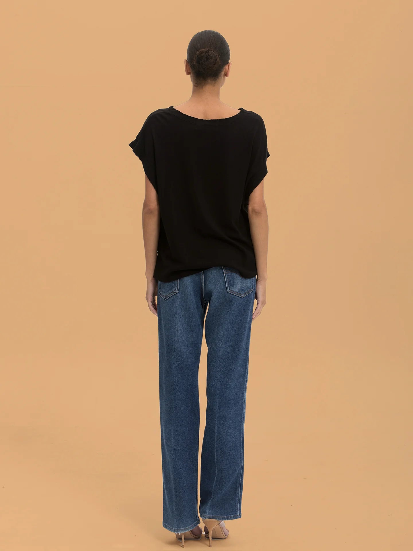 Cut Off Tee Gauzy Jersey - Black