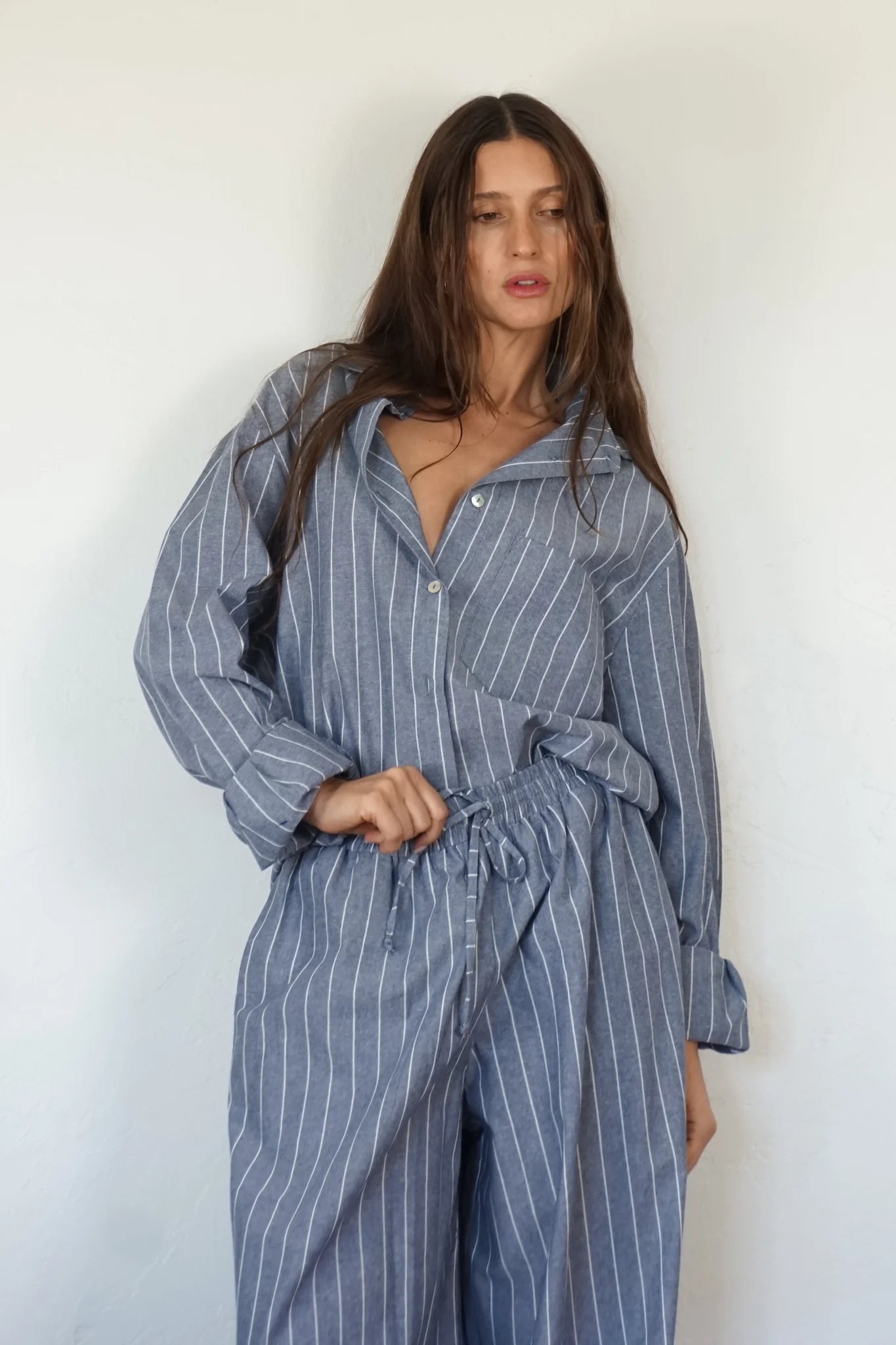 Lou Pant - Blue Pinstripe