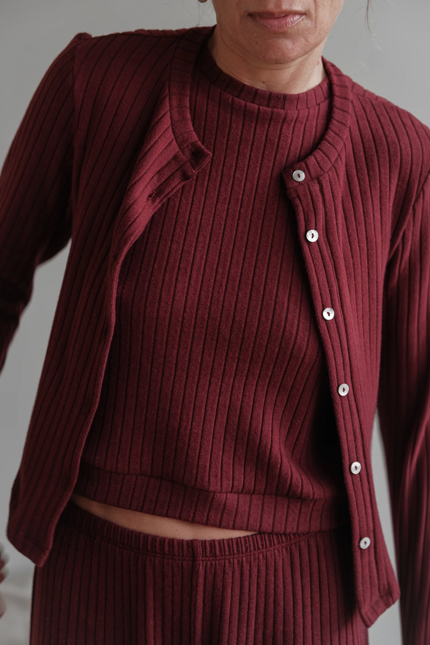 Sweater Rib Shell - Oxblood