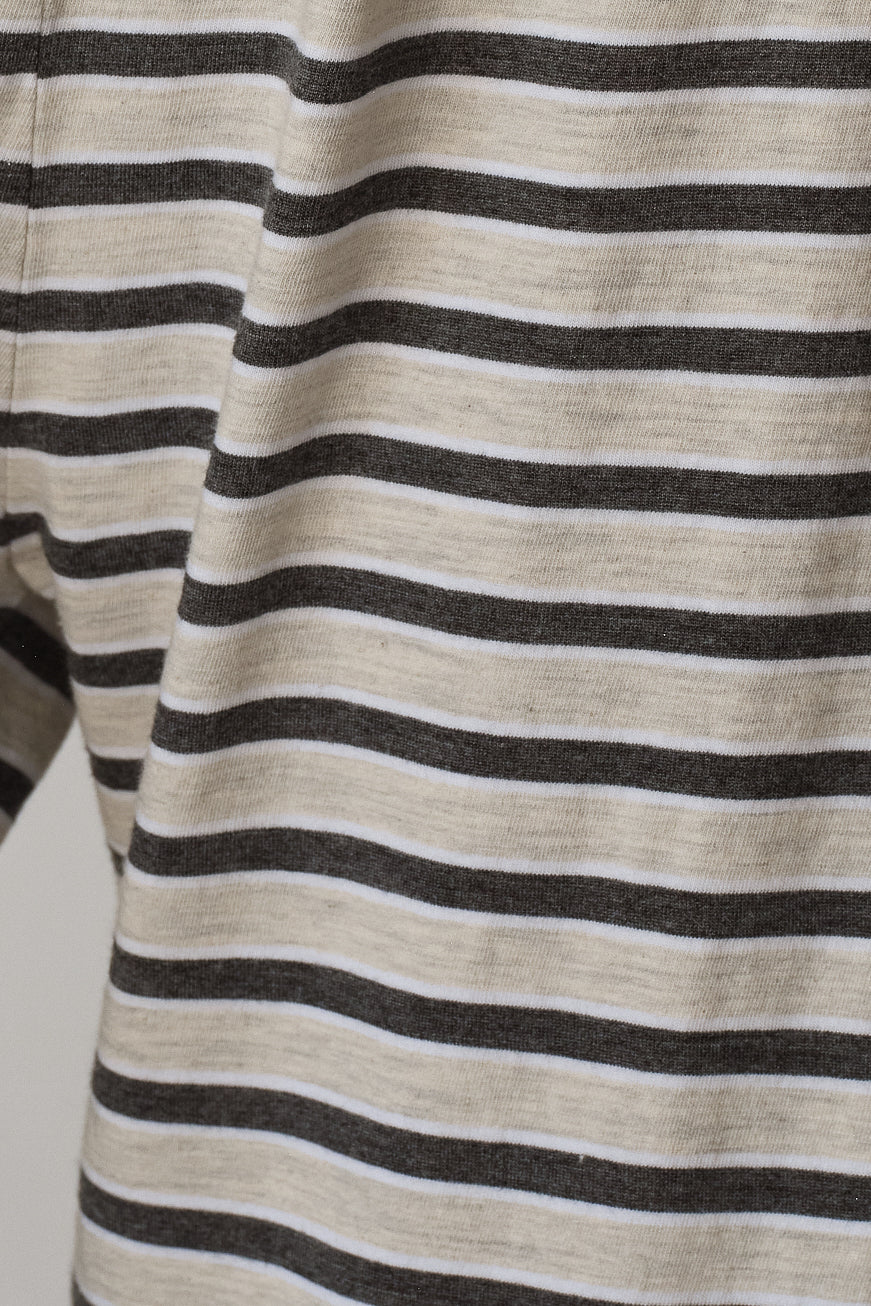 Stripe Jersey Bow Simple Pant - Oatmeal