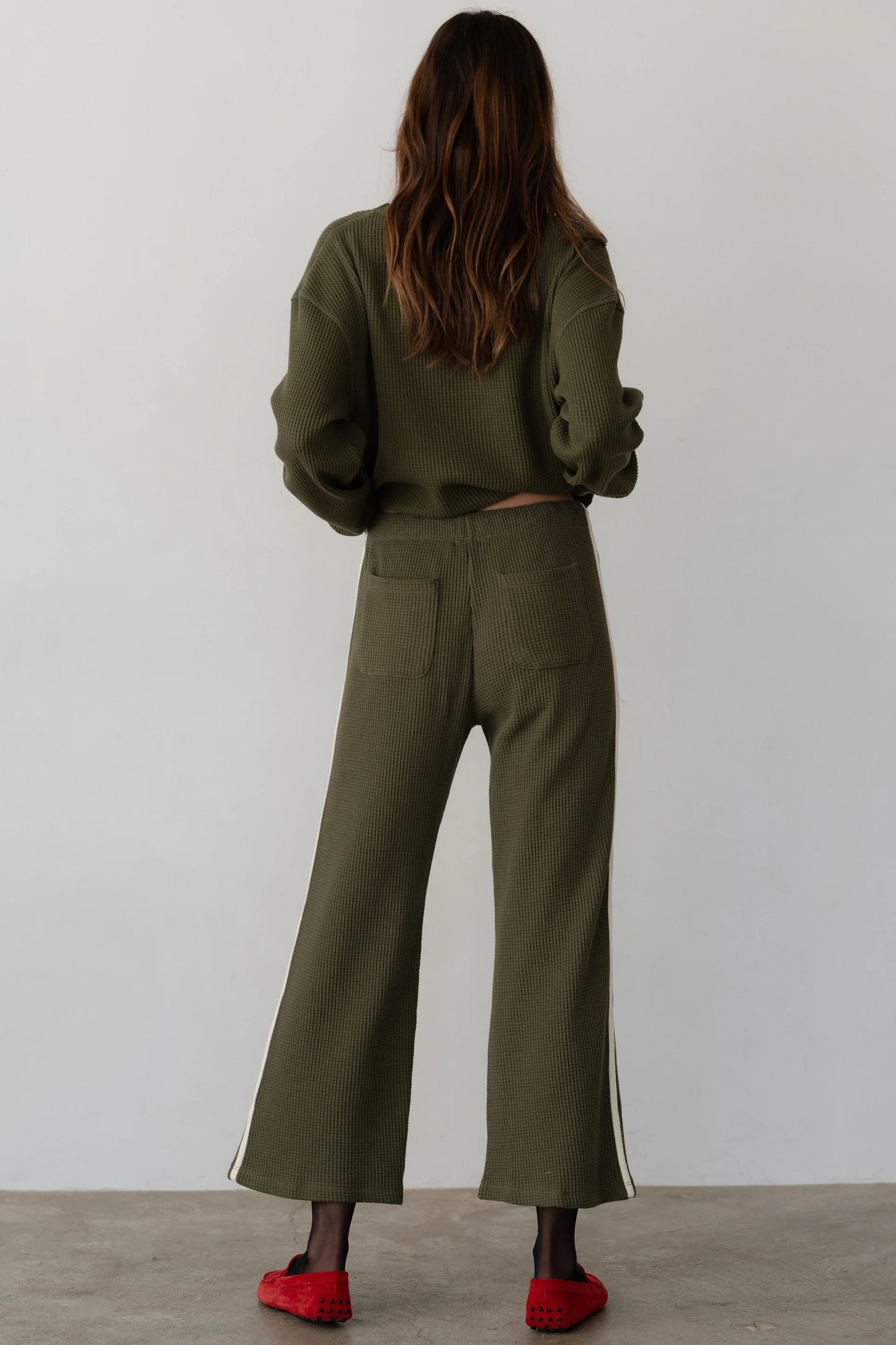 Thermal Crop Stripe Pant - Oregano