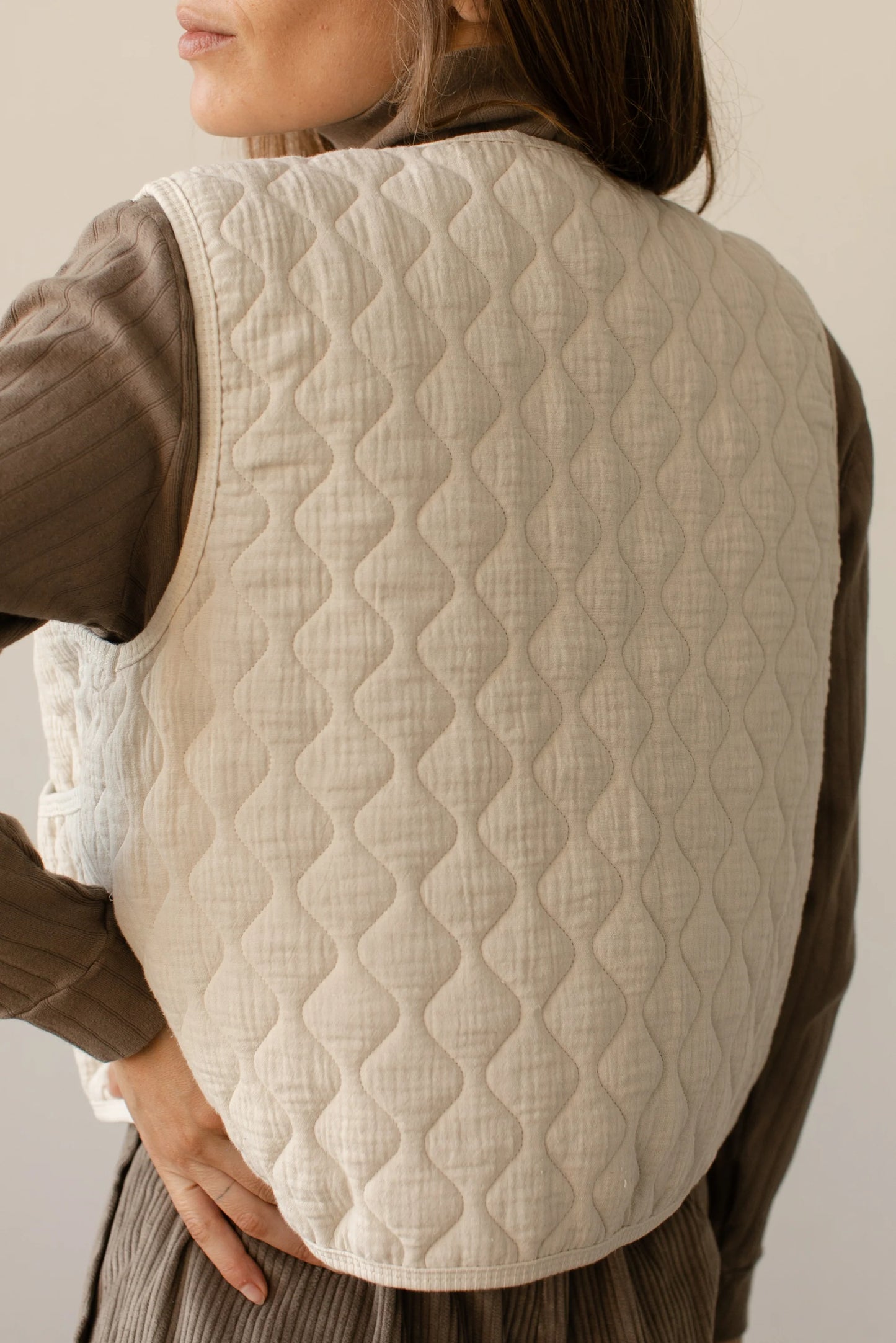 Quilted Vest - Creme