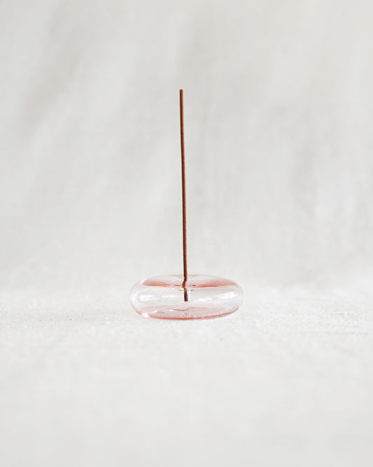 Bubble Glass Incense Holder - Light Pink