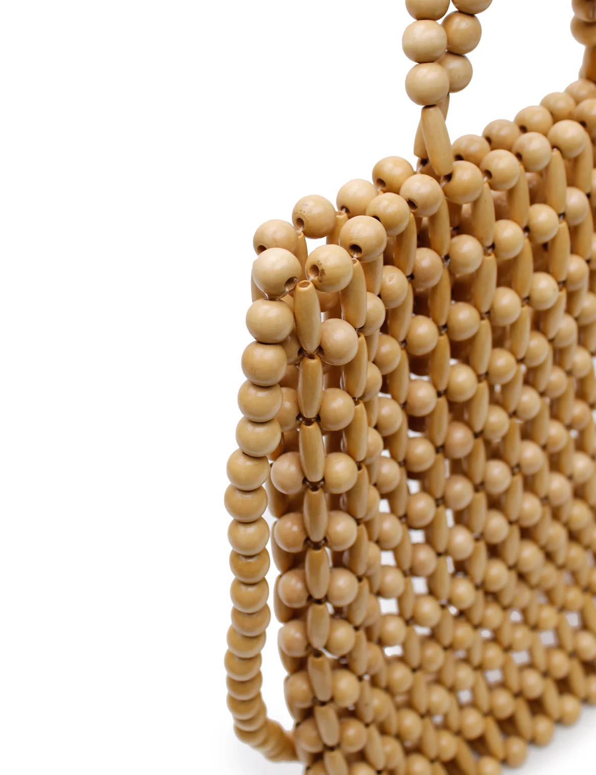 Gia Beaded Tote - Natural