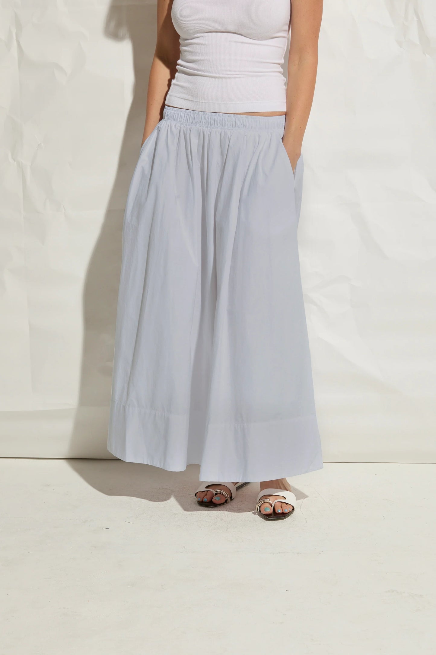 Kate Poplin Skirt - Ice Blue