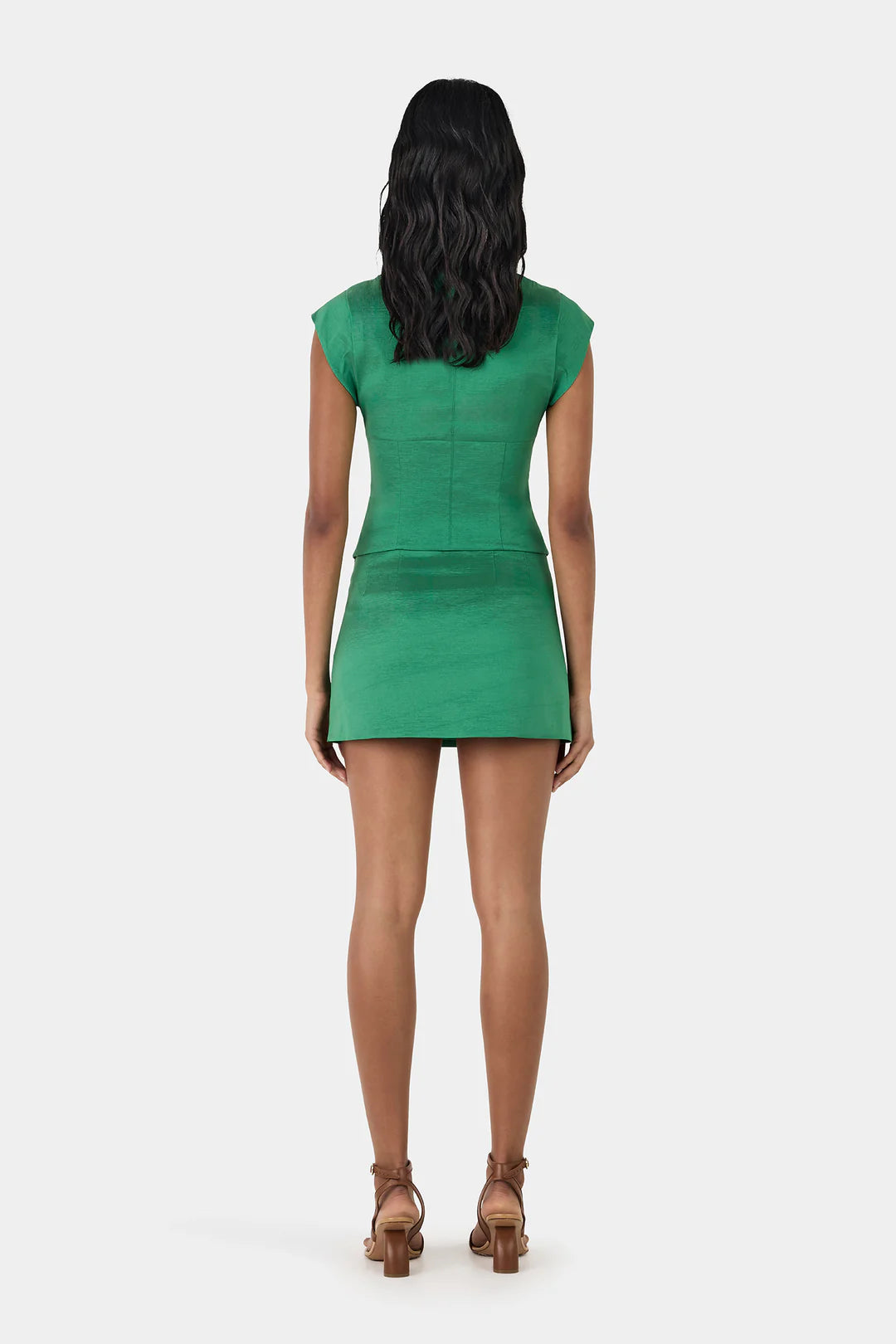 Kyra Taffeta Mini Skirt - Green