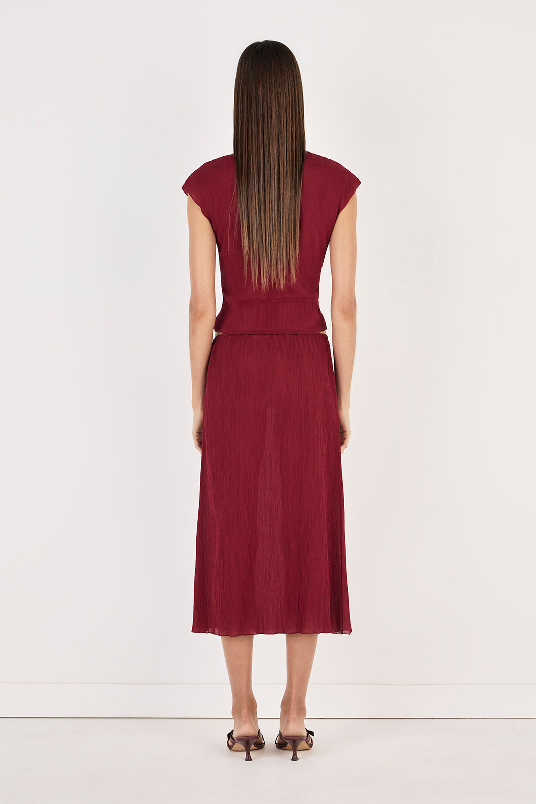 Luminara Midi Skirt - Crimson