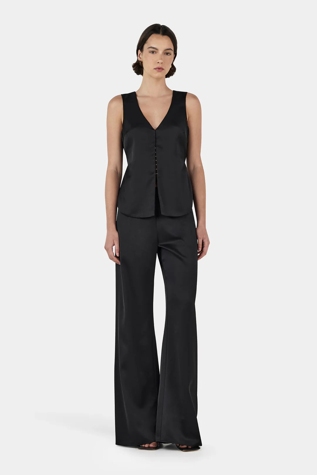 Rey Satin Vest - Black