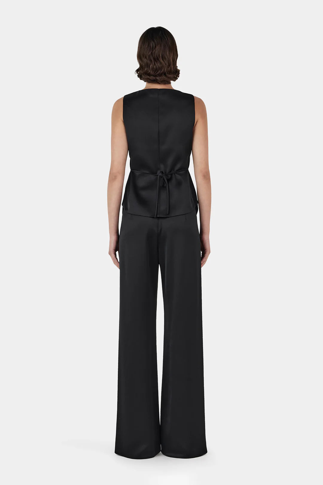 Rey Satin Vest - Black