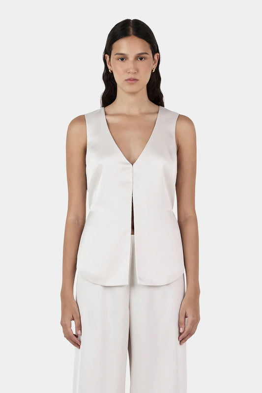 Rey Satin Vest - Ivory