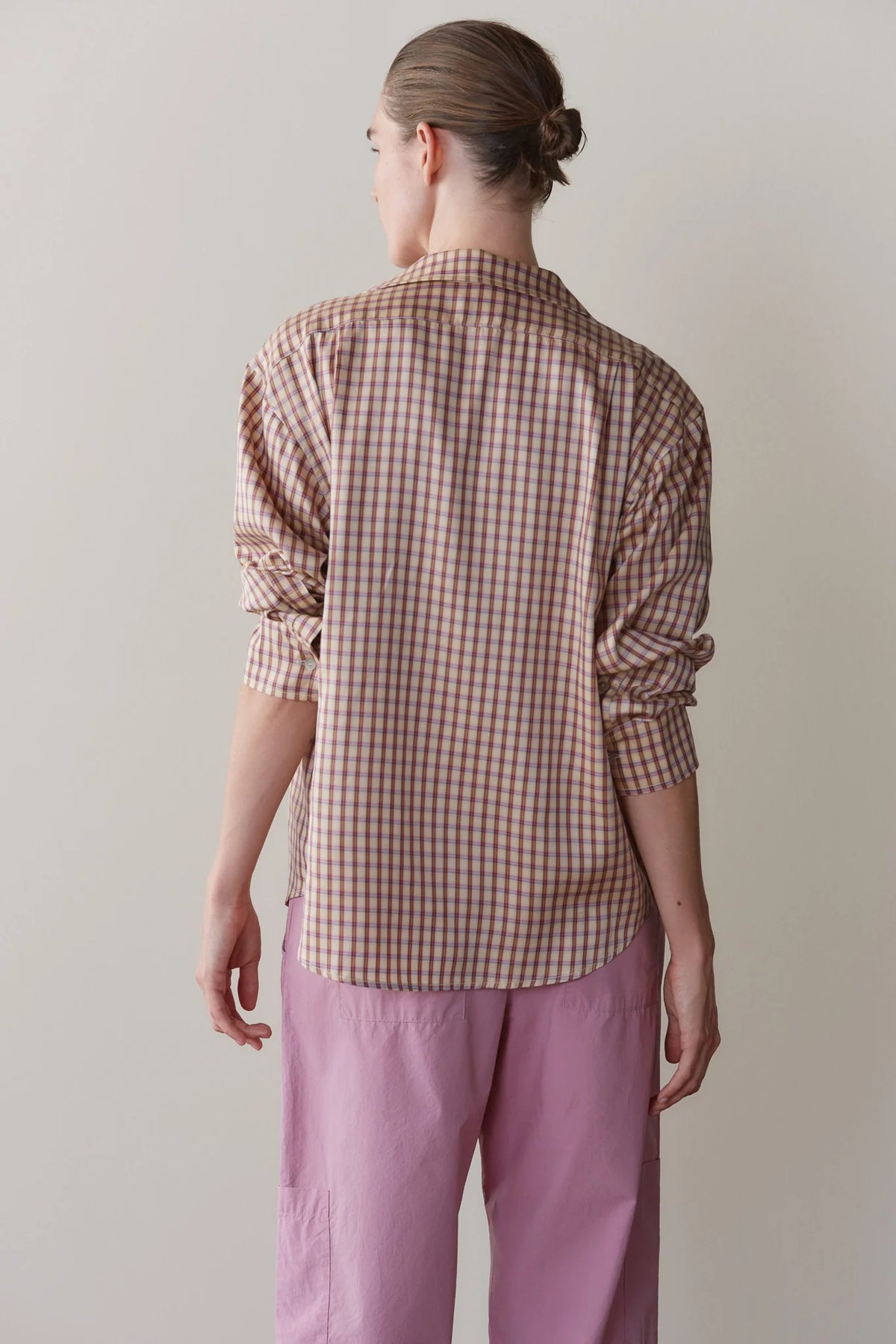 Tencel Plaid Shirt - Creme/Roz Plaid
