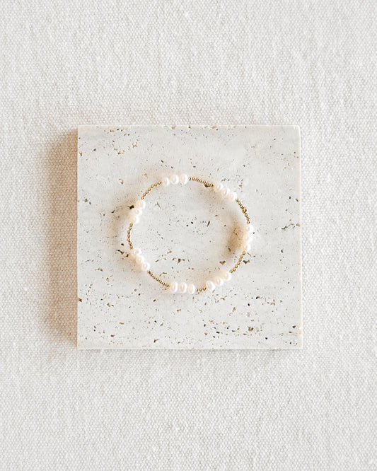 Anika Beaded Bracelet - Triple Pearl