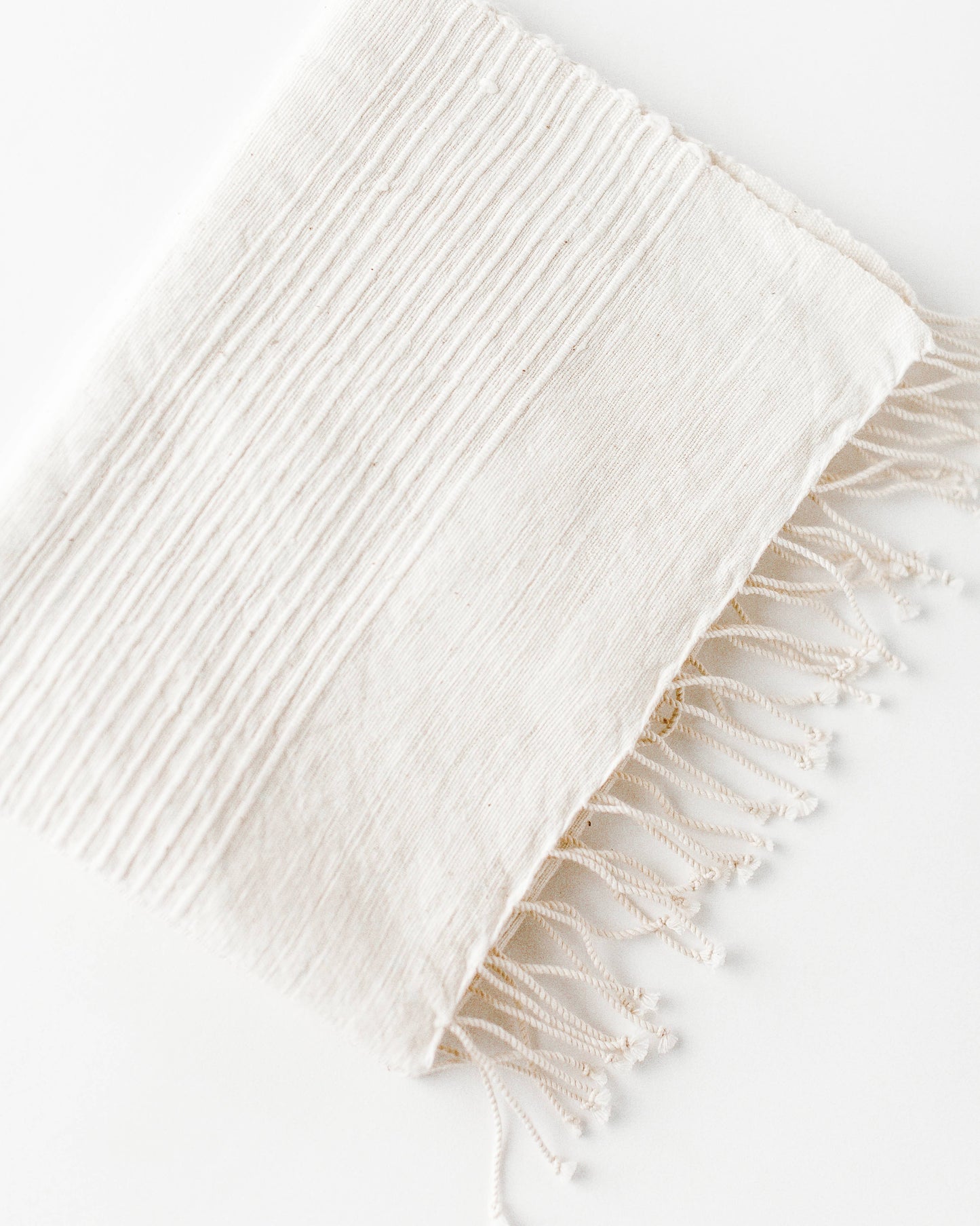 Stripe Cotton Hand Towel - Cream