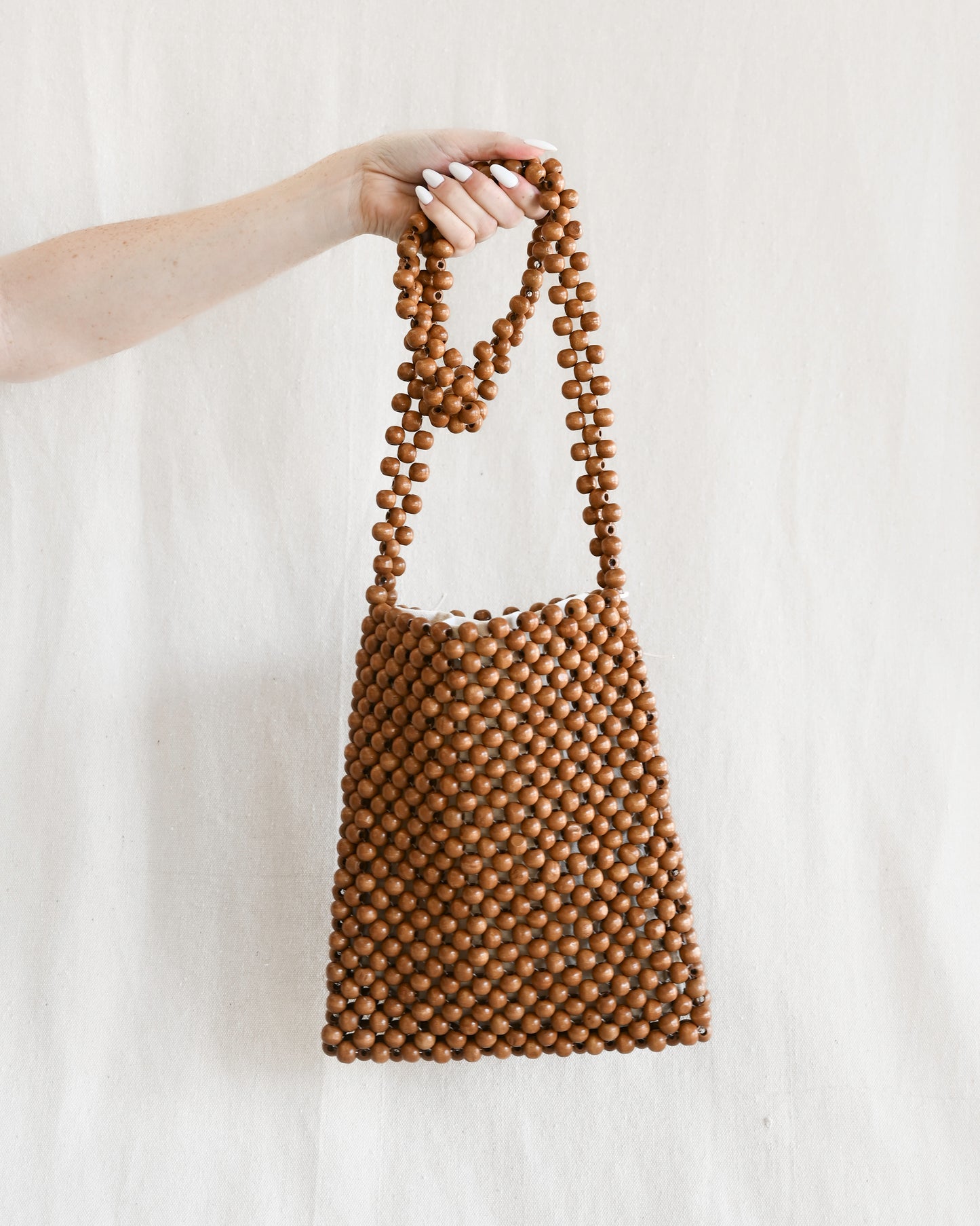 Beaded Crossbody Bag - Mocha