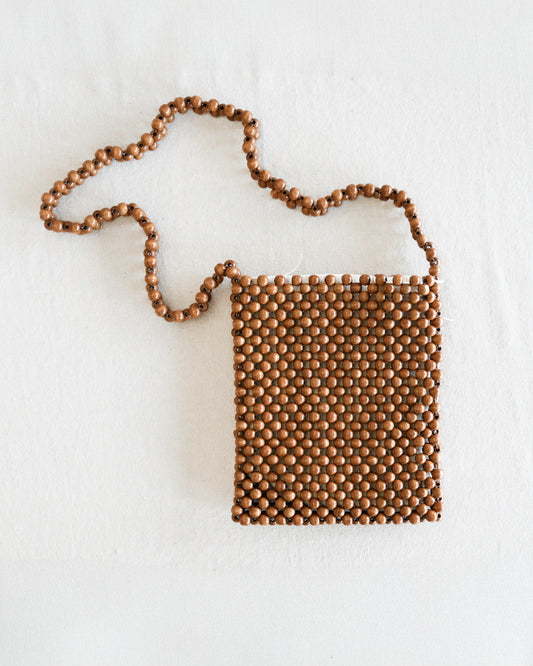 Beaded Crossbody Bag - Mocha