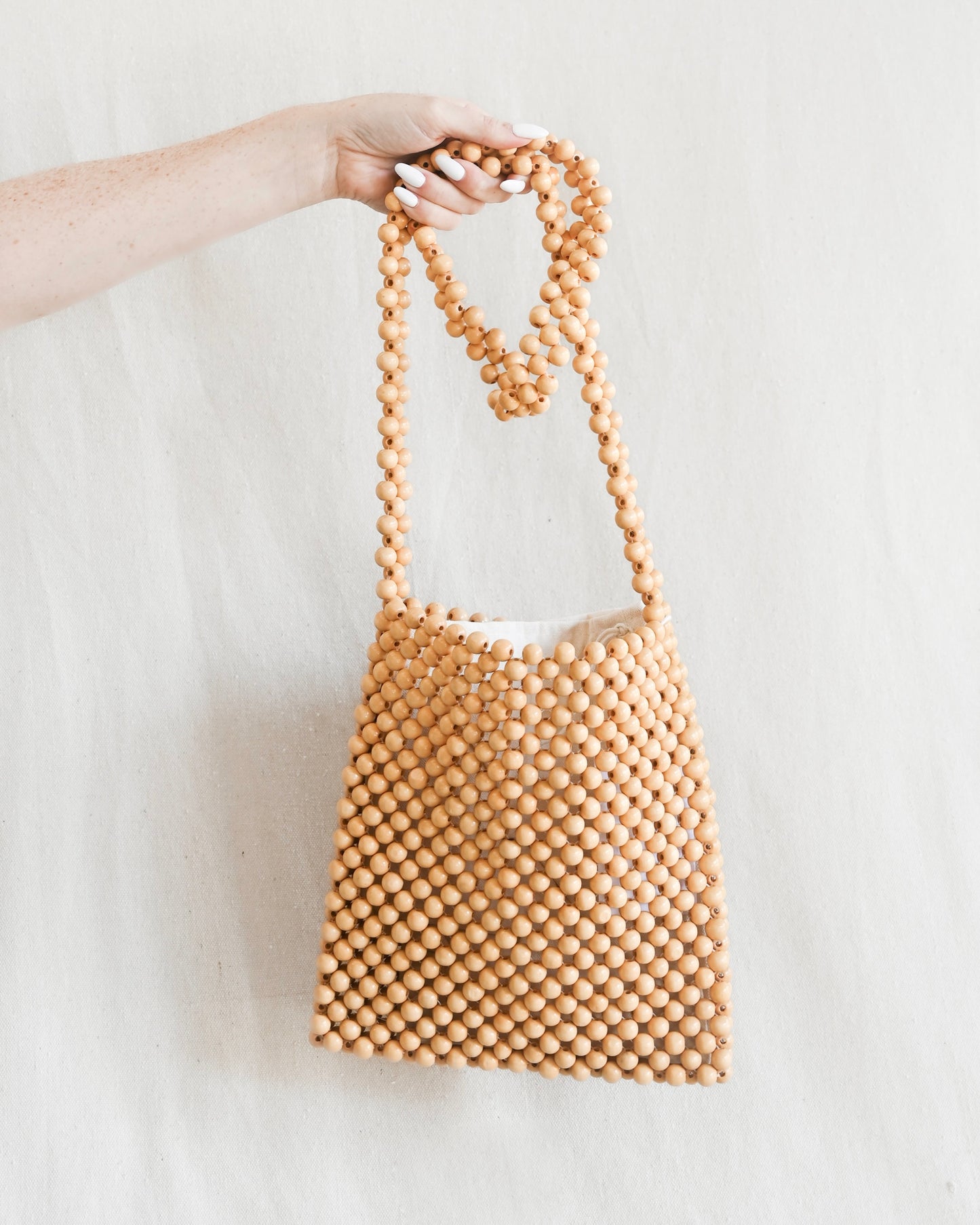Beaded Crossbody Bag - Natural