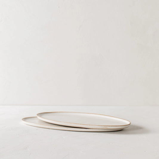 Stoneware Serving Tray - White
