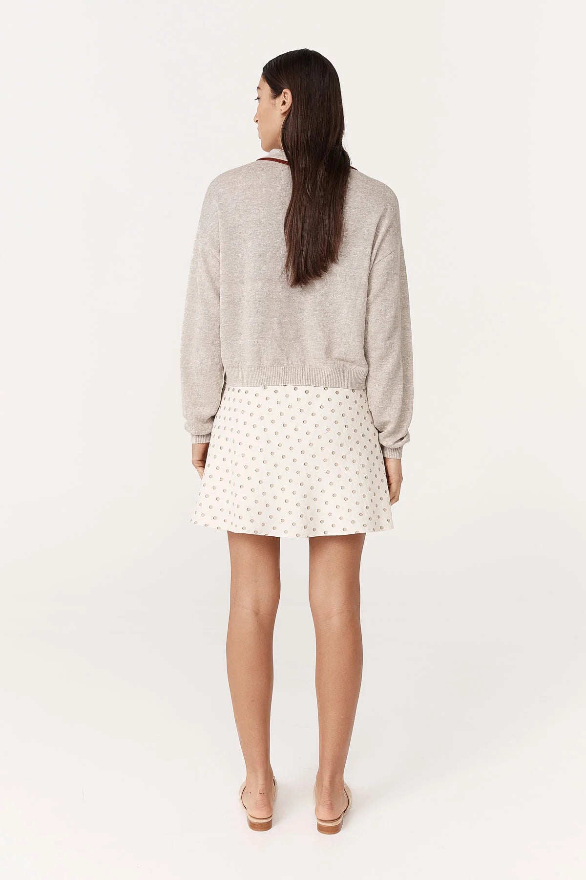 Frannie Silk Mini Skirt - Vanilla Spot