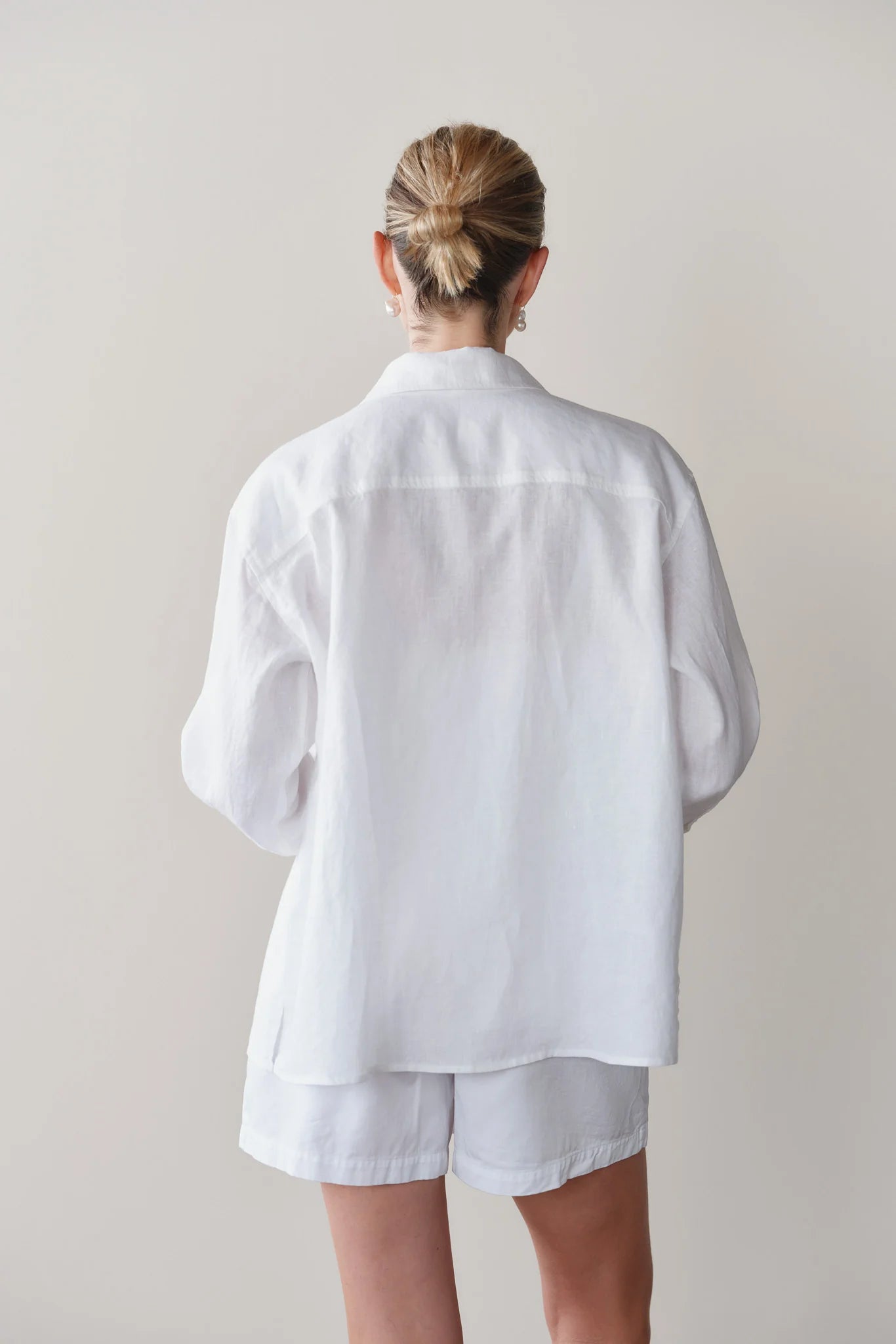 Linen Relaxed Shirt - Powder