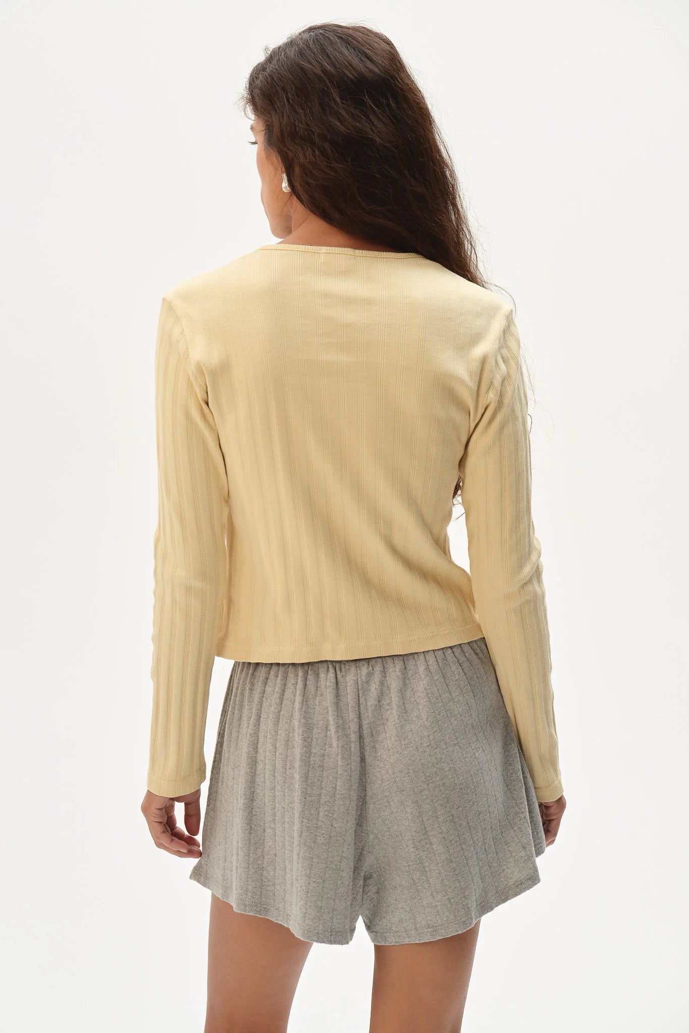 Varied Rib Cardi - Butter
