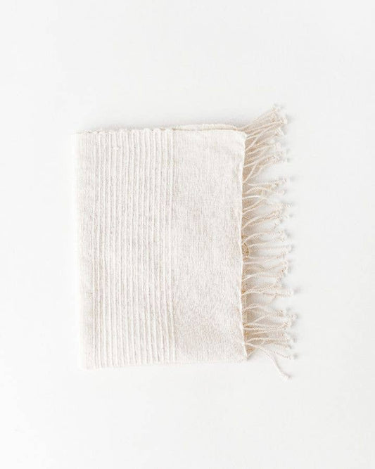 Stripe Cotton Hand Towel - Cream