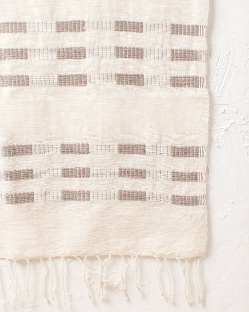 Block Cotton Hand Towel - Stone