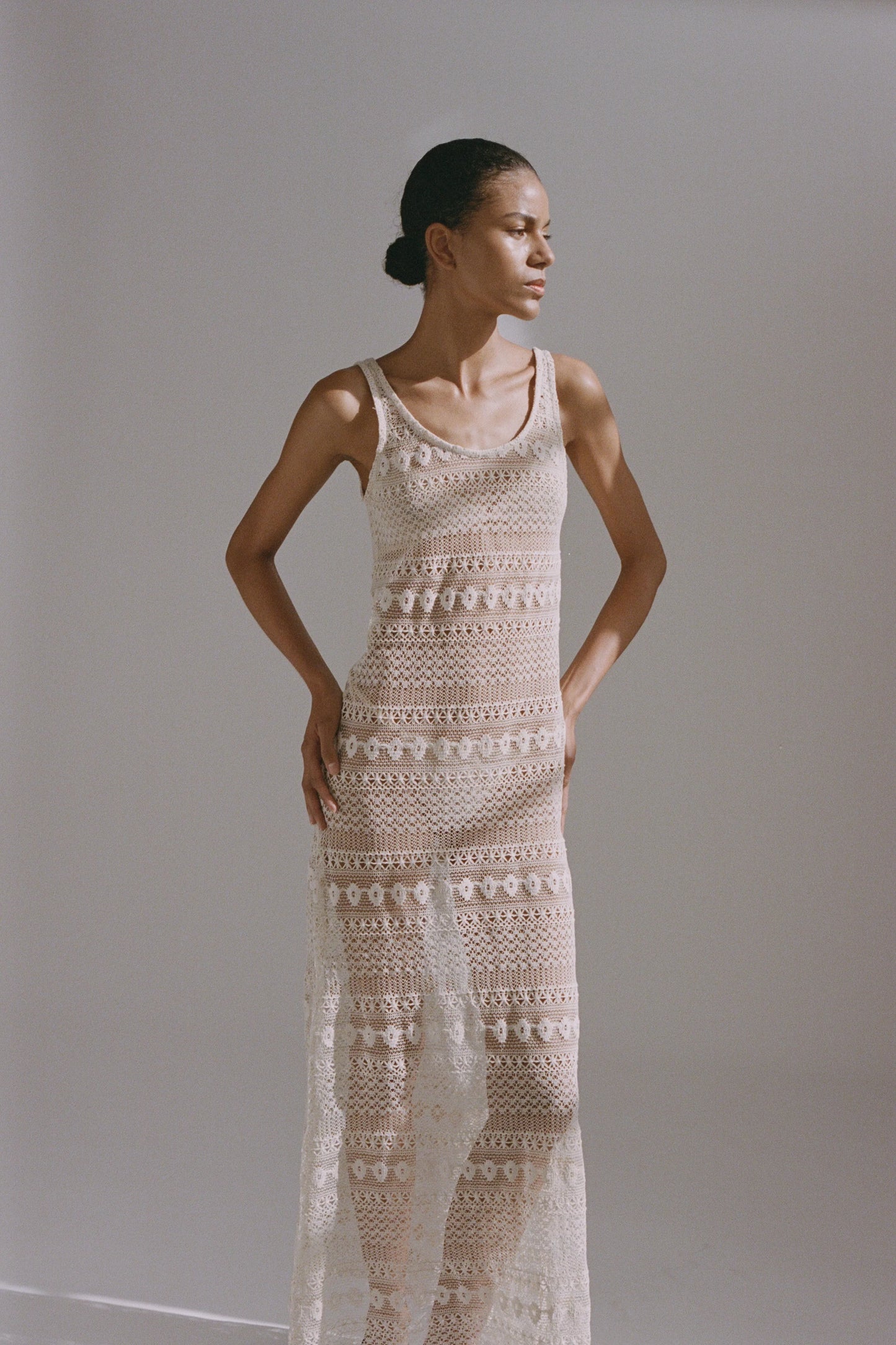 Sigrid Lace Slip Dress - Cream