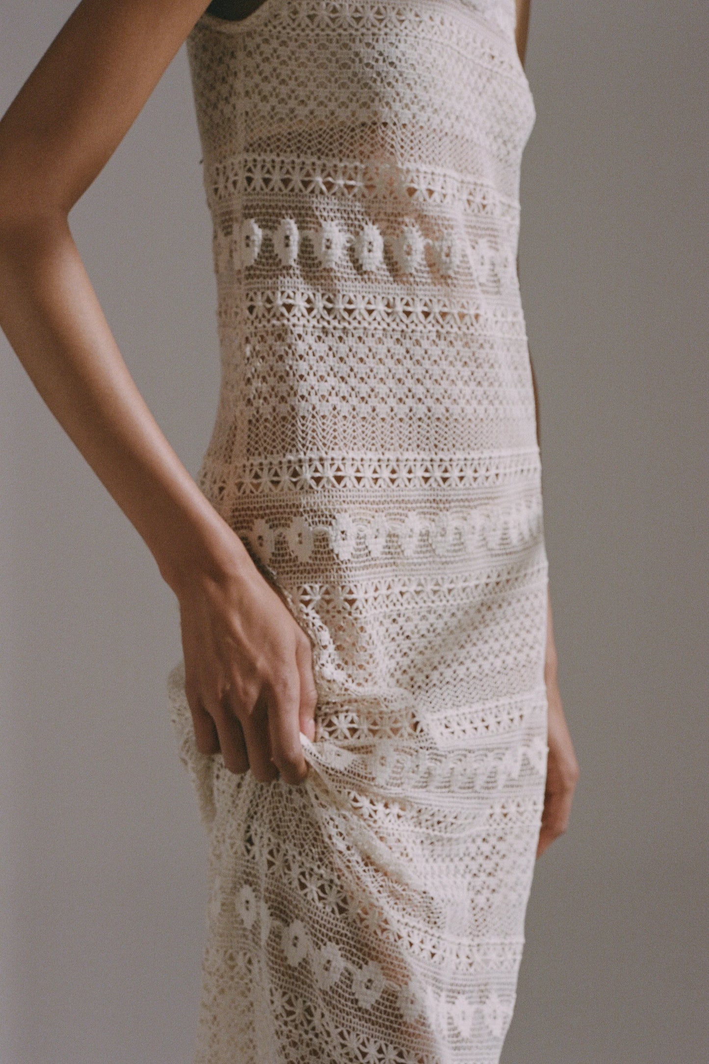 Sigrid Lace Slip Dress - Cream