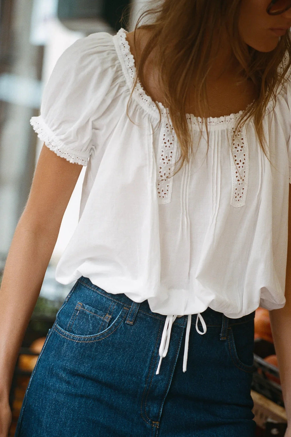 Gabi Top - Fernanda Lace Antique White
