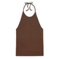 Baby Rib Halter Top - Walnut