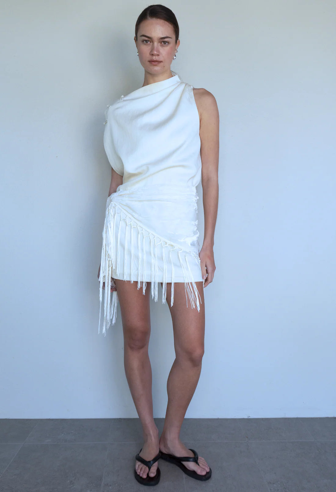 Manon Scarf Mini Dress - Cream