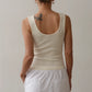 Rib Scoop Tank - Creme