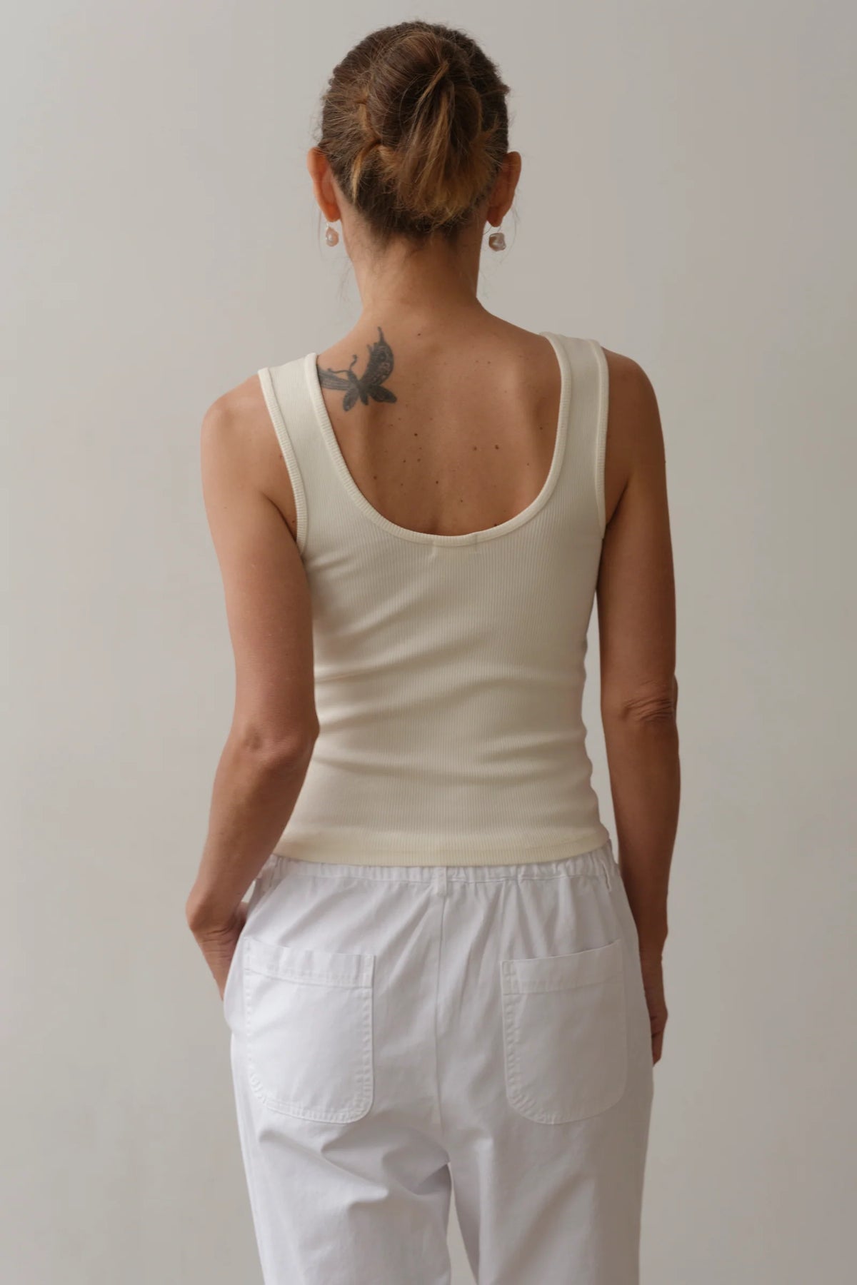 Rib Scoop Tank - Creme