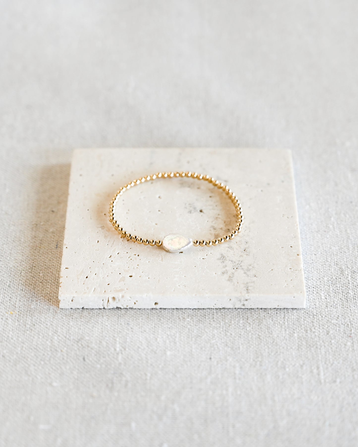 Marina Beaded Bracelet - Coin Pearl