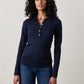 Rory Long Sleeve Fitted Polo - Navy