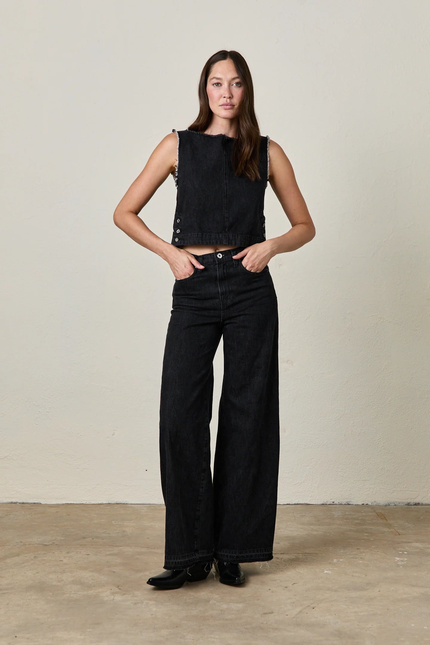 Delta Wide Leg Jean - Noir